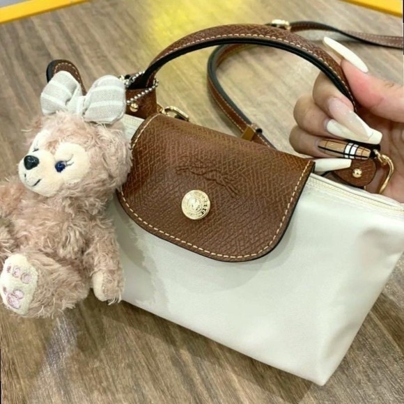 NWT Longchamp Le Pliage Original Pouch - Paper Gold Hardware 👜 - Picture 4 of 6